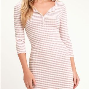 Lulus Basics Striped Ribbed Bodycon Dress
